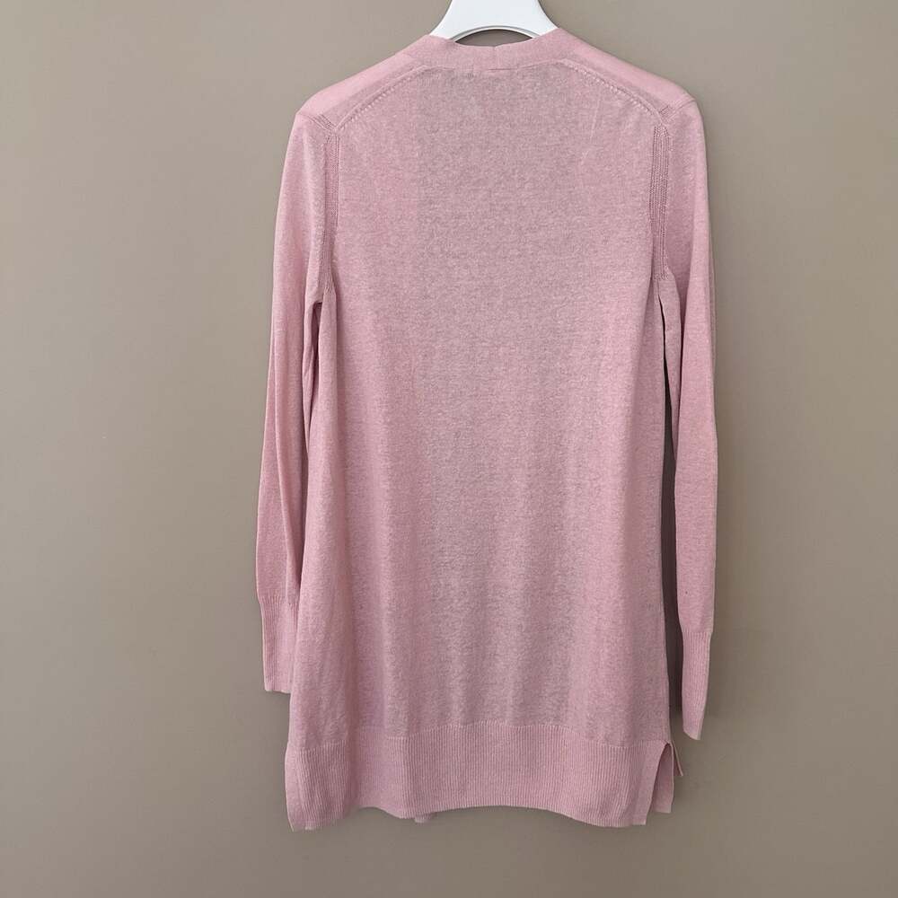 Gap S Pink Blush Open Front Cardigan Sweater Long Sleeve Lightweight Tight Knit - Picture 5 of 6